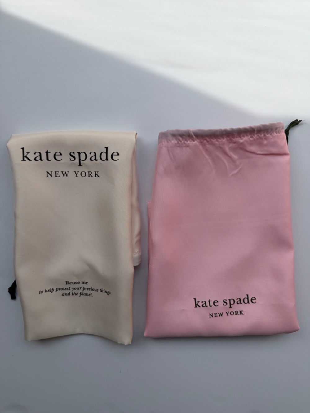 kate spade Pink and Cream Logo Drawstring Dust Bags Set - Picture 3 of 11